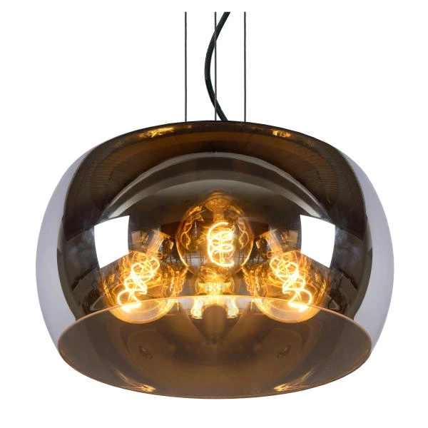 Lucide OLIVIA - Pendant light - Ø 40 cm - 3xE27 - Smoke Grey - detail 1